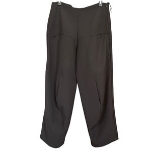 Matthildur Korina Black Lagenlook High Rise Front Pockets Barrel Leg Pants Sz 31